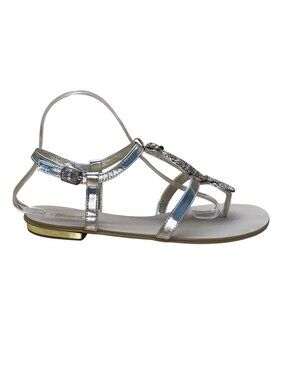 Wanted Women’s Gold Faux Leather Seahorse Embellished Cypress Sandals Size 8